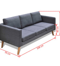 Sofa 3-Sitzer Stoff Dunkelgrau