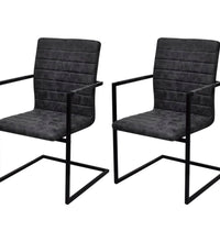Freischwinger 2 Stk. Schwarz Kunstleder