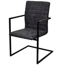 Freischwinger 2 Stk. Schwarz Kunstleder