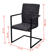 Freischwinger 2 Stk. Schwarz Kunstleder