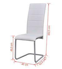 Freischwinger 2 Stk. Weiß Kunstleder