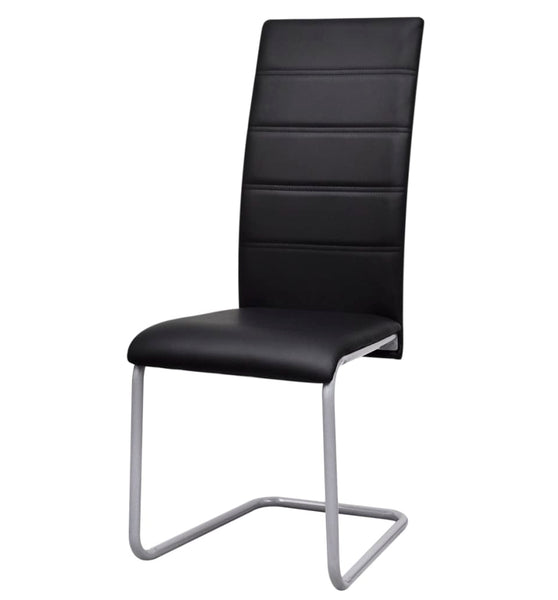 Freischwinger 4 Stk. Schwarz Kunstleder
