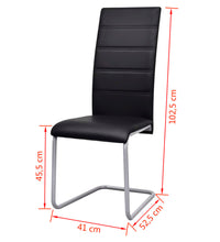 Freischwinger 4 Stk. Schwarz Kunstleder