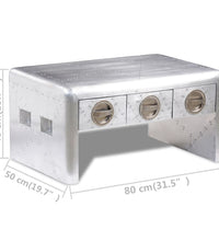 Couchtisch mit 3 Schubladen Vintage Flugzeug-Stil
