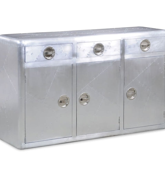 Sideboard mit 3 Schubladen Vintage Flugzeug-Stil Aluminium
