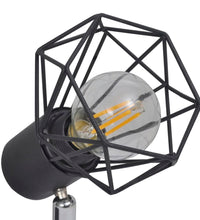 Deckenstrahler mit 4 LED-Glühlampen Industrie-Stil Drahtschirm Schwarz