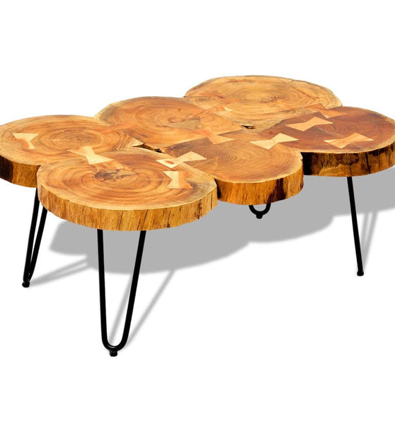 Couchtisch 35 cm 6 Baumscheiben Massivholz Palisander