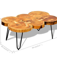 Couchtisch 35 cm 6 Baumscheiben Massivholz Palisander
