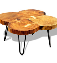 Couchtisch 35 cm 4 Baumscheiben Massivholz Palisander