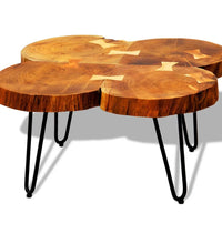 Couchtisch 35 cm 4 Baumscheiben Massivholz Palisander