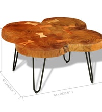 Couchtisch 35 cm 4 Baumscheiben Massivholz Palisander