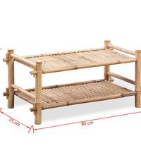 Schuhregal mit 2 Böden Bambus