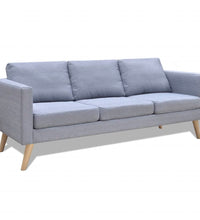 Sofa Set 2-Sitzer und 3-Sitzer Stoff Hellgrau