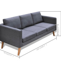 Sofa Set 2-Sitzer und 3-Sitzer Stoff Dunkelgrau