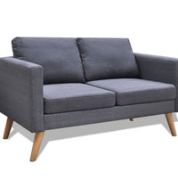 Sofa Set 2-Sitzer und 3-Sitzer Stoff Dunkelgrau