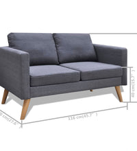 Sofa Set 2-Sitzer und 3-Sitzer Stoff Dunkelgrau