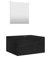 2-tlg. Badmöbel-Set Schwarz Holzwerkstoff