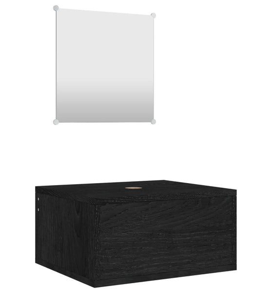 2-tlg. Badmöbel-Set Schwarz Holzwerkstoff