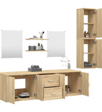 7-tlg. Badmöbel-Set Eichen-Optik Holzwerkstoff
