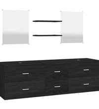 5-tlg. Badmöbel-Set Schwarz Holzwerkstoff
