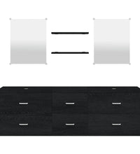 5-tlg. Badmöbel-Set Schwarz Holzwerkstoff