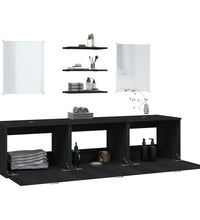 6-tlg. Badmöbel-Set Schwarz Holzwerkstoff