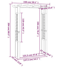 Gartenlaube Rosenbogen 150 x 60 x 204 cm Holz Imprägniert