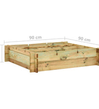 Hochbeet 90 x 90 x 20 cm Imprägniertes Holz