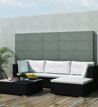 5-tlg. Garten-Lounge-Set mit Kissen Poly Rattan Schwarz