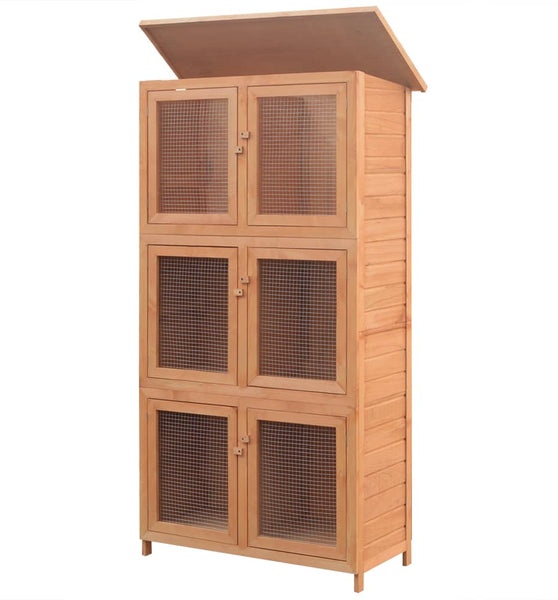 Kleintier-/Kaninchenstall 6 Boxen Holz