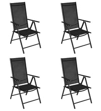Gartenstühle Klappbar 4 Stk. Aluminium und Textilene Schwarz