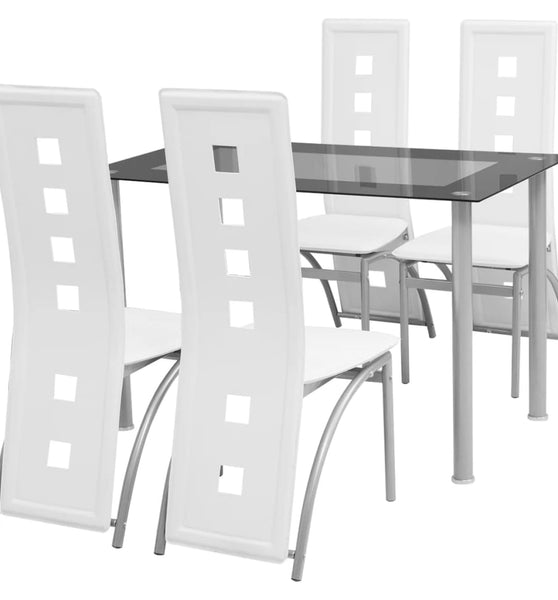 Fünfteilige Essgruppe Weiß
