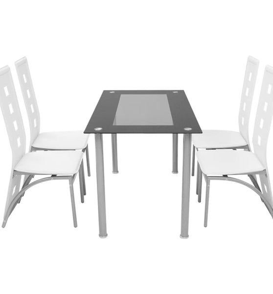 Fünfteilige Essgruppe Weiß