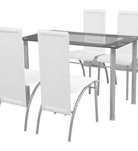 Fünfteilige Essgruppe Weiß