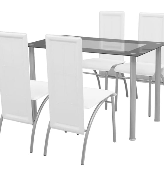 Fünfteilige Essgruppe Weiß