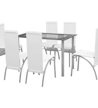 Siebenteilige Essgruppe Weiß