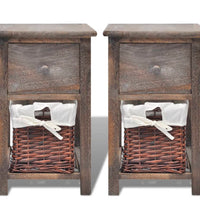 Nachttische 2 Stk. Holz Braun
