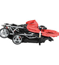 Tandem-Kinderwagen Stahl Rot und Schwarz