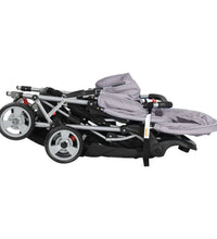 Tandem-Kinderwagen Stahl Grau und Schwarz