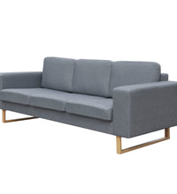 Sofa 3-Sitzer Stoff Hellgrau