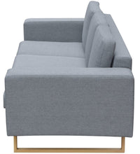 Sofa 3-Sitzer Stoff Hellgrau