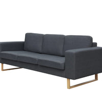 Sofa 3-Sitzer Stoff Dunkelgrau