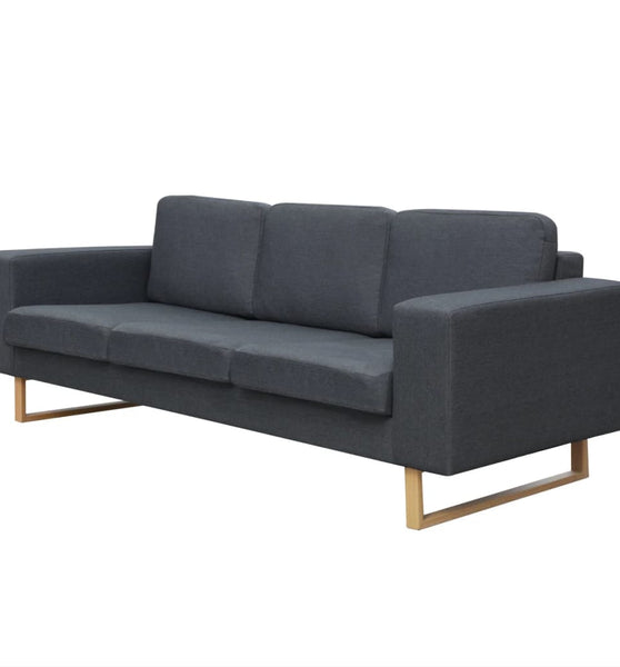 Sofa 3-Sitzer Stoff Dunkelgrau