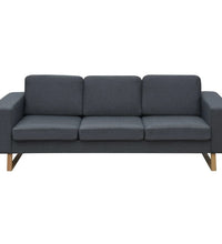 Sofa 3-Sitzer Stoff Dunkelgrau