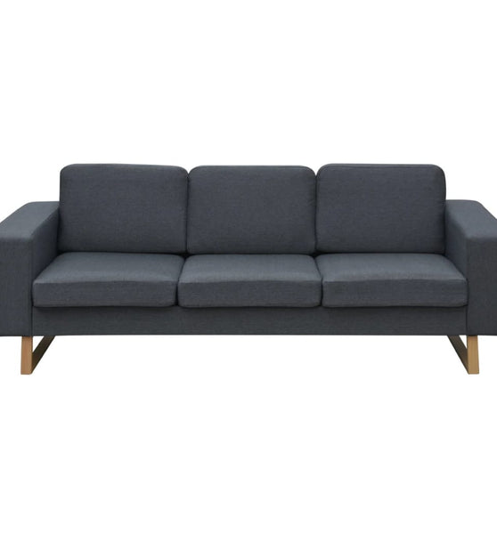 Sofa 3-Sitzer Stoff Dunkelgrau