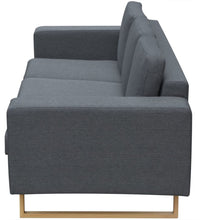 Sofa 3-Sitzer Stoff Dunkelgrau