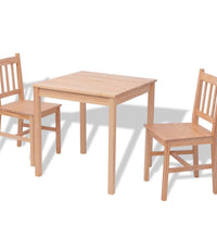 Dreiteiliges Esstisch-Set Pinienholz