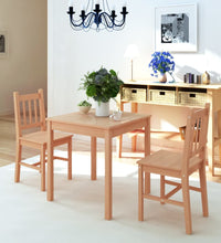 Dreiteiliges Esstisch-Set Pinienholz
