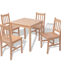 Fünfteiliges Esstisch-Set Pinienholz