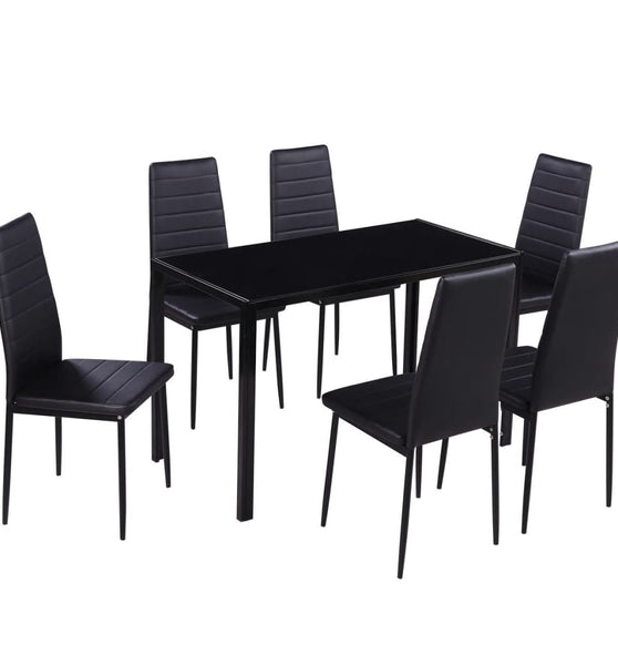 7-tlg. Essgruppe Schwarz